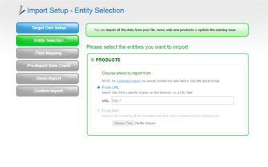 Select Entities for Import